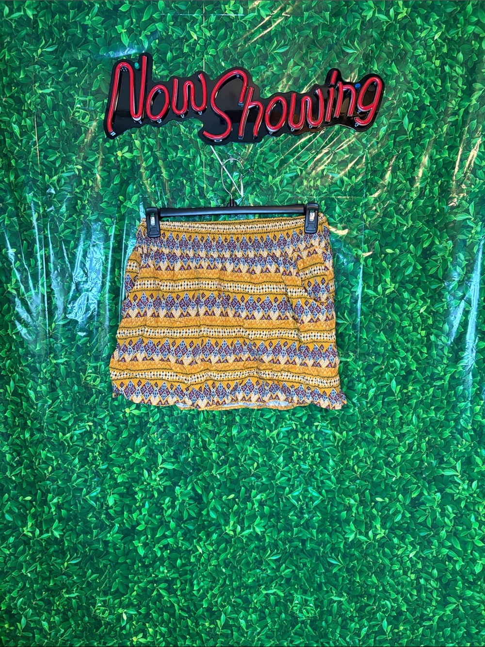Mossimo Supply Co. Yellow Geometric Mini Skirt